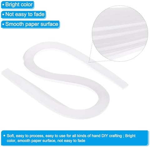 PATIKIL 240pcs Quilling Strips Paper 3/16"(5mm) 21"(54cm) Origami Paper Quilling Strip for Art DIY Hand Craft Christmas, White