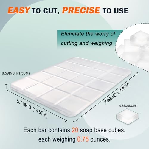 15 Ounces Glycerin Soap Base - Unscented Melt and Pour Soap Base for DIY Crafting, Easy to Cut, Vegan and Natural, Moisturizing and Gentle on Skin, Perfect for Soap Making Supplies (Transparent)
