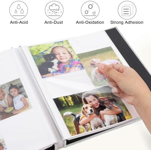 Zesthouse Photo Album Self Adhesive Pages, 60 Pages Magnetic Scrapbook Albums with Sticky Page, Photos Album Holds 8x10 & 5X7 & 4x6 & 6x8 & 3x5, Large Picture Book Ideal Gift for Family Wedding Baby