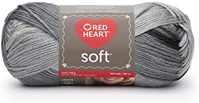 Red Heart Soft Yarn for Crocheting and Knitting, Grayscale, 3-Pack