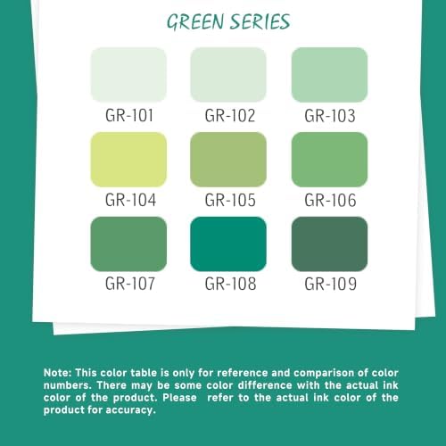 languo Acrylic Paint Markers, 9 Colors Green Series, Soft Brush Tip