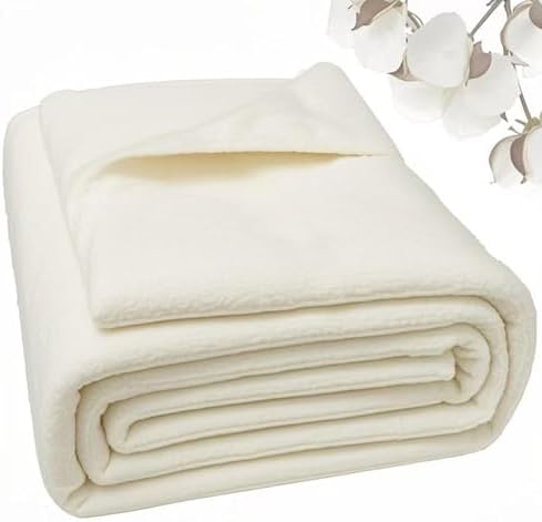 Natural Cotton Batting for Quilting Sewing Crafting & DIY Projects (68"x86", 150g/m² Lightweigh), Batting for Quilts