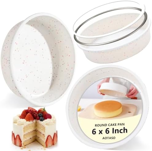 6 inch Silicone Round Cake Pans, Set of 3, Cream