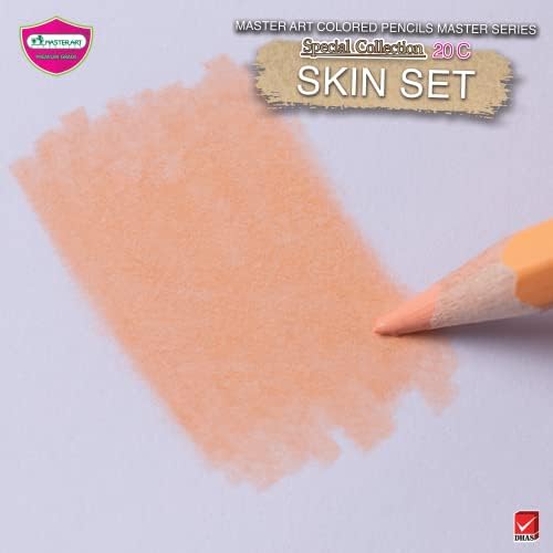 MASTERART Colored Pencils Master Series 20 Colors in Special Collection for Kids and Adults Coloring (SKIN SET)