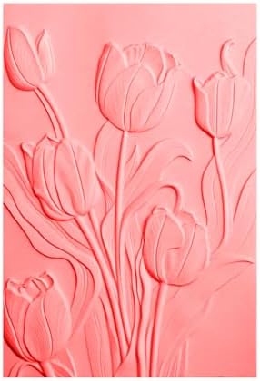 Tulip 3D Embossing Folder for Card Making DIY Scrapbooking Blossom Tulip Flower Clear Plastic Texture Fades Embossing Folder Template for Scrapbooking Paper Crafts Arts Supplies Handmade Crafts