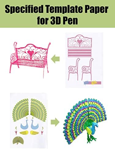SONGTIY 3D Printing Drawing Book, 40 Patterns Thick Paper Template