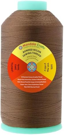 Mandala Crafts Size 46 210D T45 Coyote Brown Bonded Nylon Thread, 2843 YDs