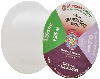 Mandala Crafts 0.2mm Clear Monofilament Invisible Thread for Quilting