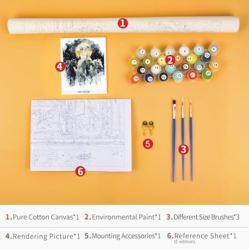 TUMOVO Animal Paint by Numbers Gift for Adults Hors