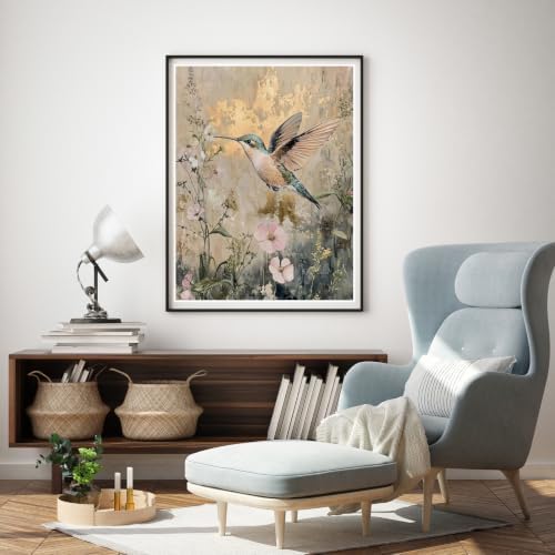 WUDWL Paint by Numbers Kit for Adults Framed Canvas, with Wooden Easel