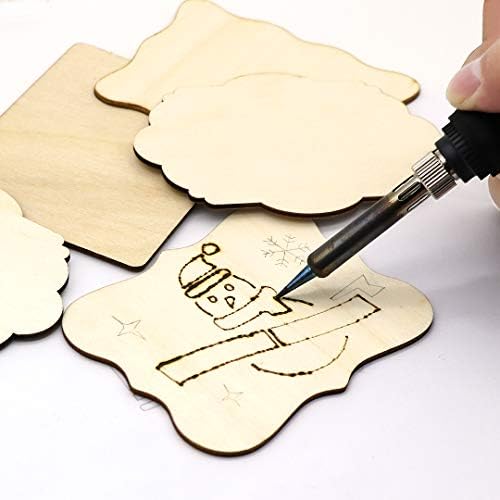 Unfinished Wood Ornaments, DIY 32pcs 4x3in Creative Irregular Wood Slices
