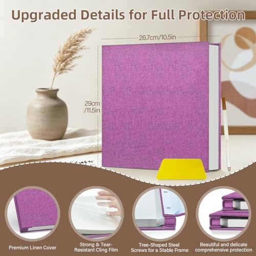 Popotop Photo Album Self Adhesive Scrapbook Album for 4x6 5x7 8x10 Pictures DIY Photo Book as Scrapbooking Supplies Kits, Birthday Gifts for Women Mom Wedding Baby Family Travel
