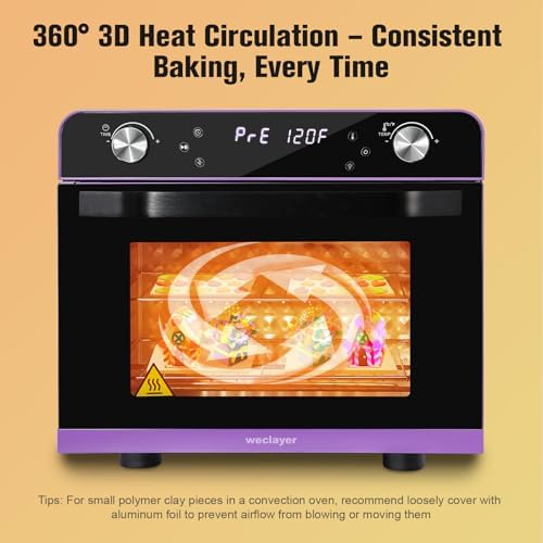 36L Polymer Clay Oven with Fast Preheat,Precise Temperature and Time,38QT/36L 120V 1800W Large Capacity Electric Oven for bake Clay,Polymer Clay Tools,Includes Wire Rack and Thickened Gloves