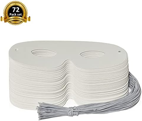 Lependor 108 Pack White Paper Eye Masks, Plain Masquerade Mask DIY Blank Masks Decorate for Costume Party, Halloween Party - 108 Packs