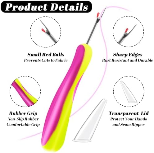 Needle and Thread Seam Ripper, Rippers for Sewing and Thread,Remover Stitch Tool for Hand Sewing, Knitting, Cross Stitching, Embroidery and Thread Removal (Green)