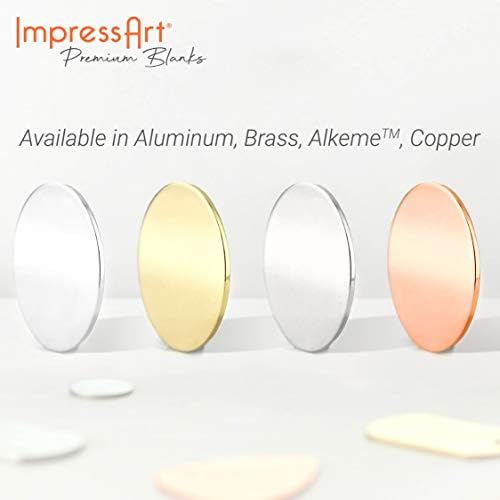 ImpressArt - Premium Metal Stamping Blanks for Metal Stamping and Jewelry Making (24 Pack) (1 1/16" Leaf w/Ring, Brass)