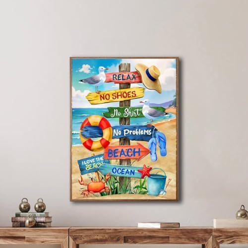Artykapby Diamond Art Kits for Adults Beach,Beach Diamond Painting12x16inch