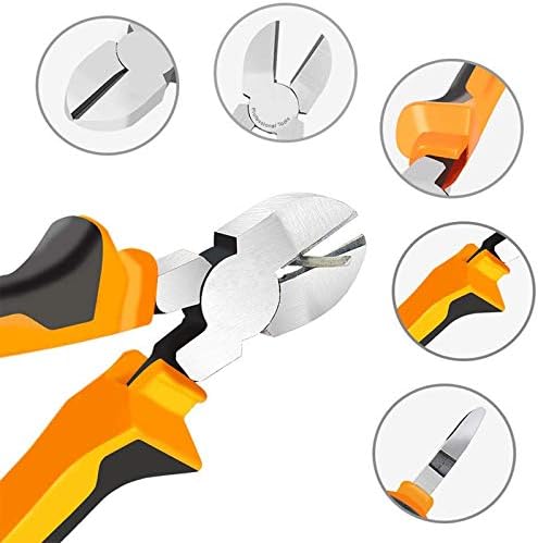 6" Wire Cutters Heavy Duty Diagonal Pliers for Cutting Wires Craft | Side Cutters for Artificial Flowers, Crafting, Chicken Wire, Orange