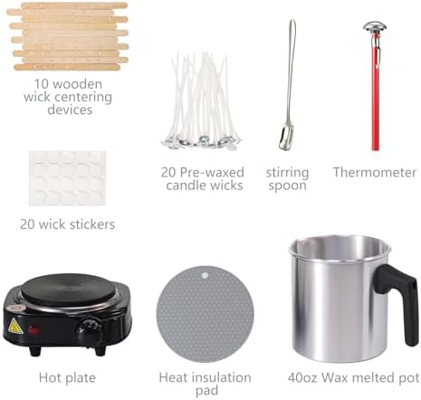 Aroparc Wax Melting Pot with Hot Plate, 40oz/1200ml Pouring Pot