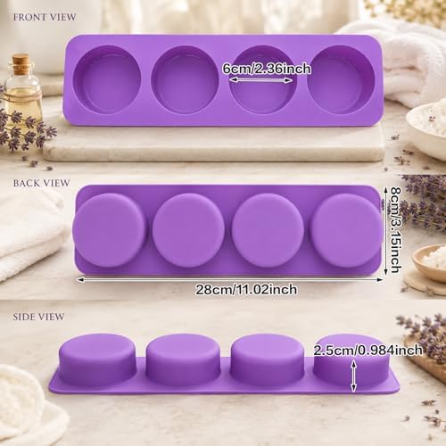 3Pack Round Silicone Mold Round Silicone Soap Mold Rounds Handmade Soap Making Mold Circle Silicone Mold Circle Mold Handmade Soap Mold for Soap Candle Lotion Bath Bombs Resin Wax Cake Chocolate Candy
