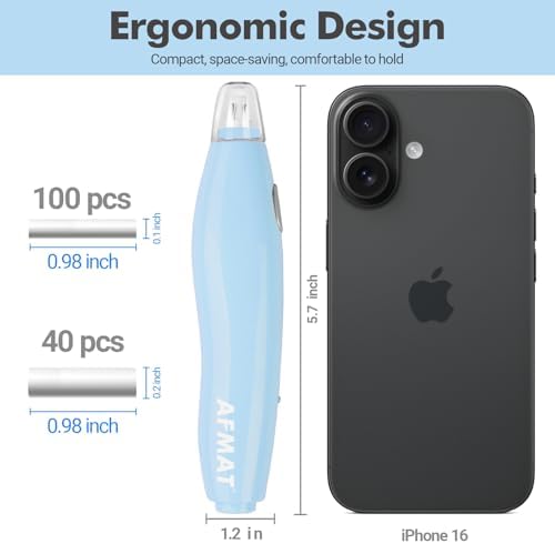 AFMAT Electric Eraser, with 140 Refills, Rechargeable Pencil Eraser for Artist, Electric Erasers for Drafting, Drawing, Painting, Sketching, Architectural Plans, Detailer Tool EE04(Light Blue)