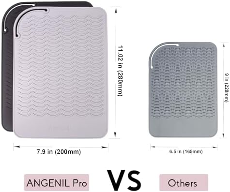 ANGENIL Large Heat Resistant Silicone Mat for Curling Iron, Flat Iron, Hair Straightener and Craft Glue Guns
