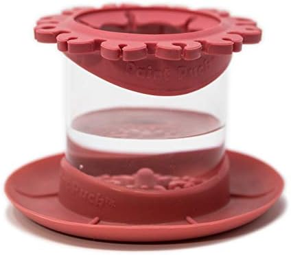 Paint Puck Ultimate Rinse Cup Paint Brush Cleaner, Mug (4 in), Red | Non-Spill Paint Water Cup & Brush Cleaner, Brush Holder, Squeegee Lips & Drip Tray, Acrylic, Watercolor, Art Supplies