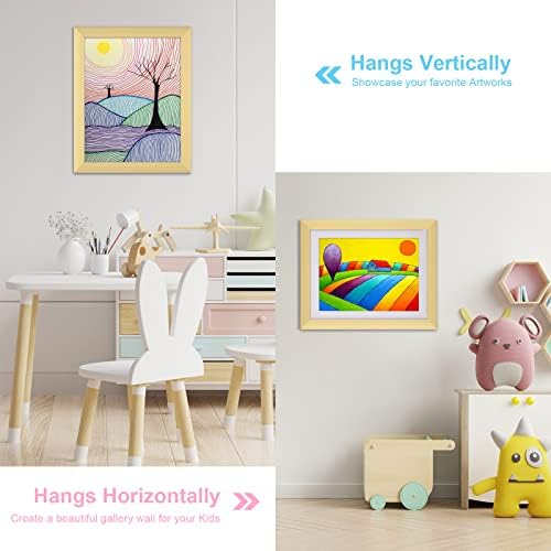 [2 Pack] Kids Art Frames, 10x12.5 Front Opening Kids Artwork Frames Changeable, Displays 8.5x11 With Mat and 10x12.5 Without Mat, Holds 50 Pcs, for 3D Picture, Crafts, Hanging Art, Portfolio Storage