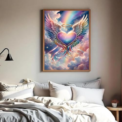 WNPOKN Rainbow Heart Diamond Art Kits for Adults 12 x 16inch