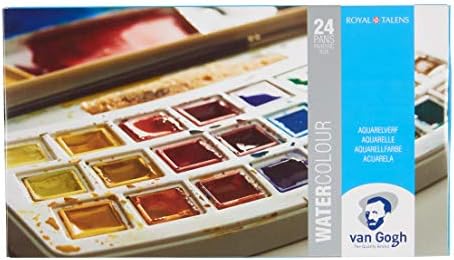 Van Gogh Watercolor Paint Set, General Selection, 24 Half-Pan