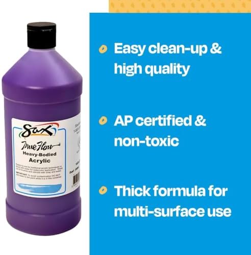 Sax Heavy Body Acrylic Paint for School and Arts and Crafts Use, Violet, 1 Quart
