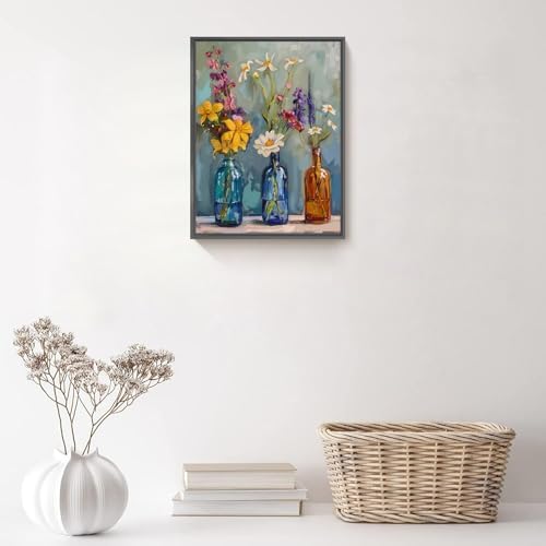 Arpilul Flowers Paint by Number for Adults-Paint by Numbers for Adults Beginner, Adult Paint by Number Kits on Canvas for Home Wall Art Decoration and Gifts 16x20Inch(Z-YH41)