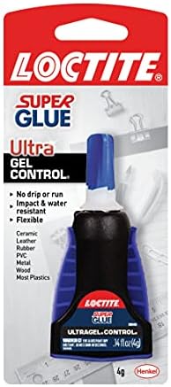 Loctite Super Glue Ultra Gel Control, Clear, 0.14 fl oz Bottle, 1 Pack - Superglue for Plastic, Wood, Metal, Crafts & Repair, Cyanoacrylate Adhesive Instant Glue, Quick Dry