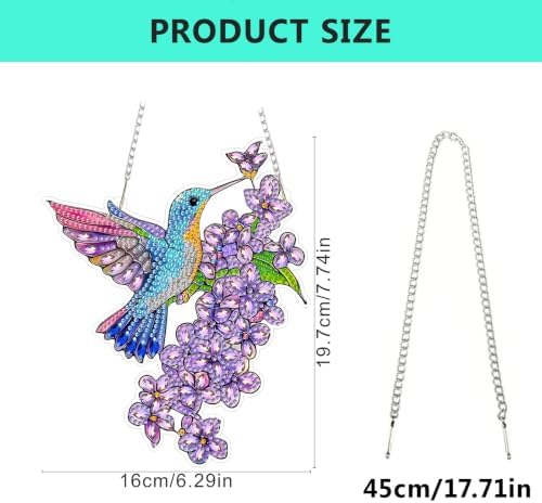 AIBOERL Diamond Art Kits for Adults,Hummingbird Acrylic Hanging Suncatcher