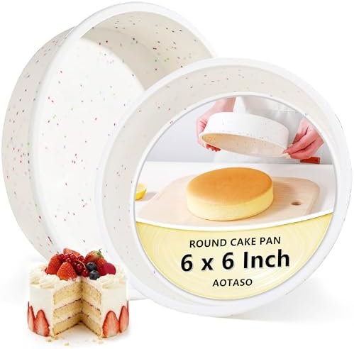 6 inch Silicone Round Cake Pans, Set of 2, Cream