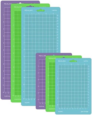 REALIKE Cutting Mat Compatible with Cricut Joy 4.5” X12” 4.5”X6.5” (StandardGrip, LightGrip, StrongGrip 6 Mats), Variety Adhesive Cutting mats for Joy Accessories