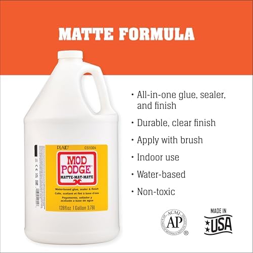 Mod Podge CS11304 Waterbase Sealer, Glue and Finish, 128 oz, Matte
