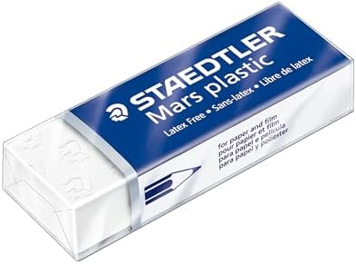 STAEDTLER Mars Plastic Vinyl Erasers (2-Pack), White Erasers for Clean & Precise Results - Latex-Free, Minimal Crumbling, Made in Germany