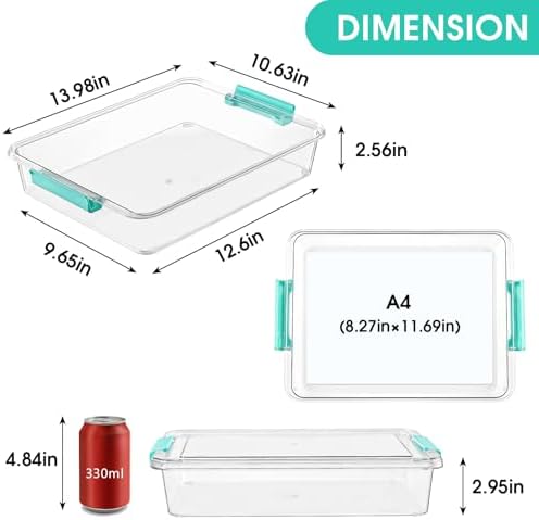 6 QT Clear Plastic Storage Bins with Lids, Stackable Sensory Bins, Clip Box