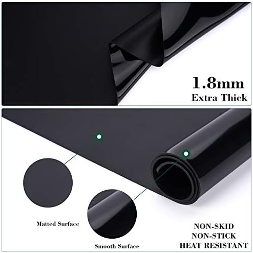 Gartful Extra Large Silicone Sheet for Craft, 31.5" x 23.6" x 0.07", Heat Resistant Countertop Protector, Multipurpose Mat, Black
