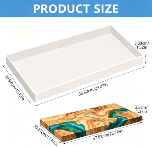 23in Epoxy Resin Mold Large Silicone Molds for Resin Reusable Tray