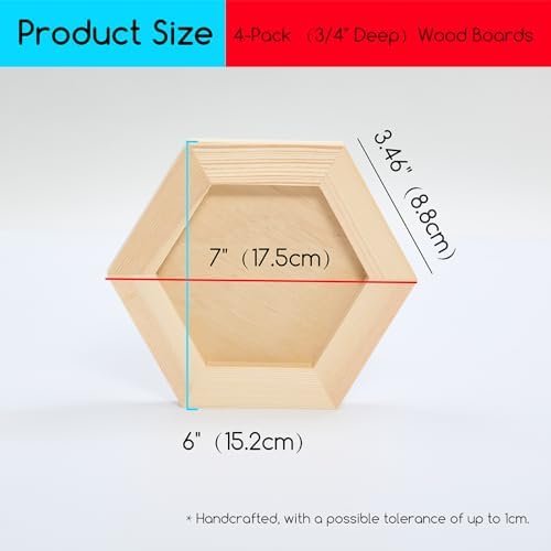 MEEDEN Unfinished Wood Canvas Board:6x7 Canvas Panel Pack of 4