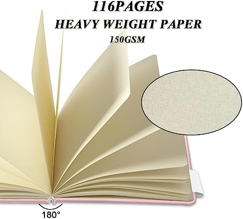 5" x 5" Hardcover Sketch Book,58 Sheets Small Mixed Media Pocket Sketch Pad