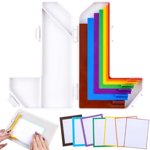 CYFUN DESIGN 7Pcs Paper Crafting Alignment Guides with Storage Case, Precision Layering & Matting Spacers for Card Making and Scrapbooking, Color-Coded Tools with Size Tabs, 1/16 to 1/2 Inch Increment