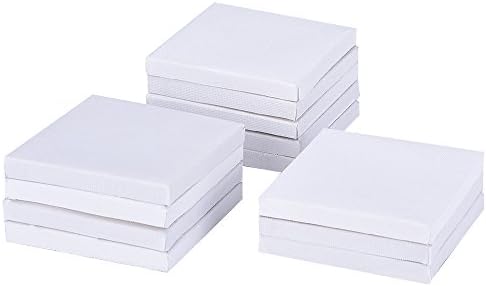 Outus 12 Pack 3 x 3 Inch Mini Canvas Boards Cotton Painting Panels