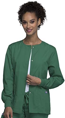 Cherokee WW Originals Scrubs Jacket for Women Snap Front 3 Pockets