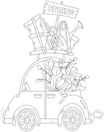 Jekohor Spring Theme Adult Coloring Book - 9x12 Inch