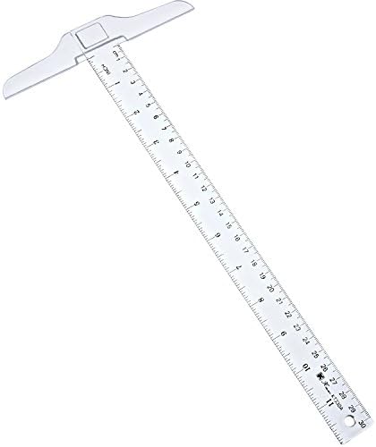 Pangda 2 Pcs 12 Inch T-Square Ruler Plastic for Drafting Drawing