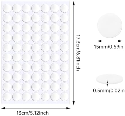 JANYUN 1000 Pcs Mounting Tape Dots, 15 mm Round Sticky Putty Clear Tape