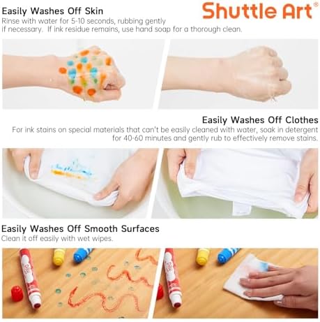 Shuttle Art Dot Markers, 20 Colors Washable Markers for Toddlers,Bingo Daubers Supplies Kids Preschool Children, Non Toxic Water-Based